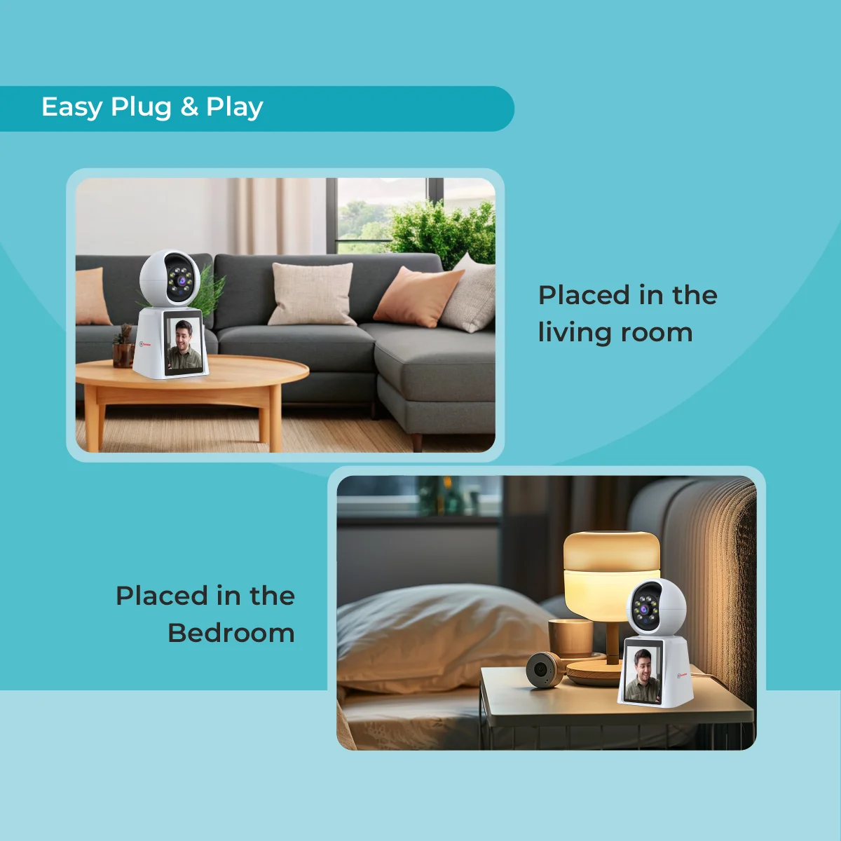 3MP Wi-Fi PT Camera With Built-in Screen - Image 4