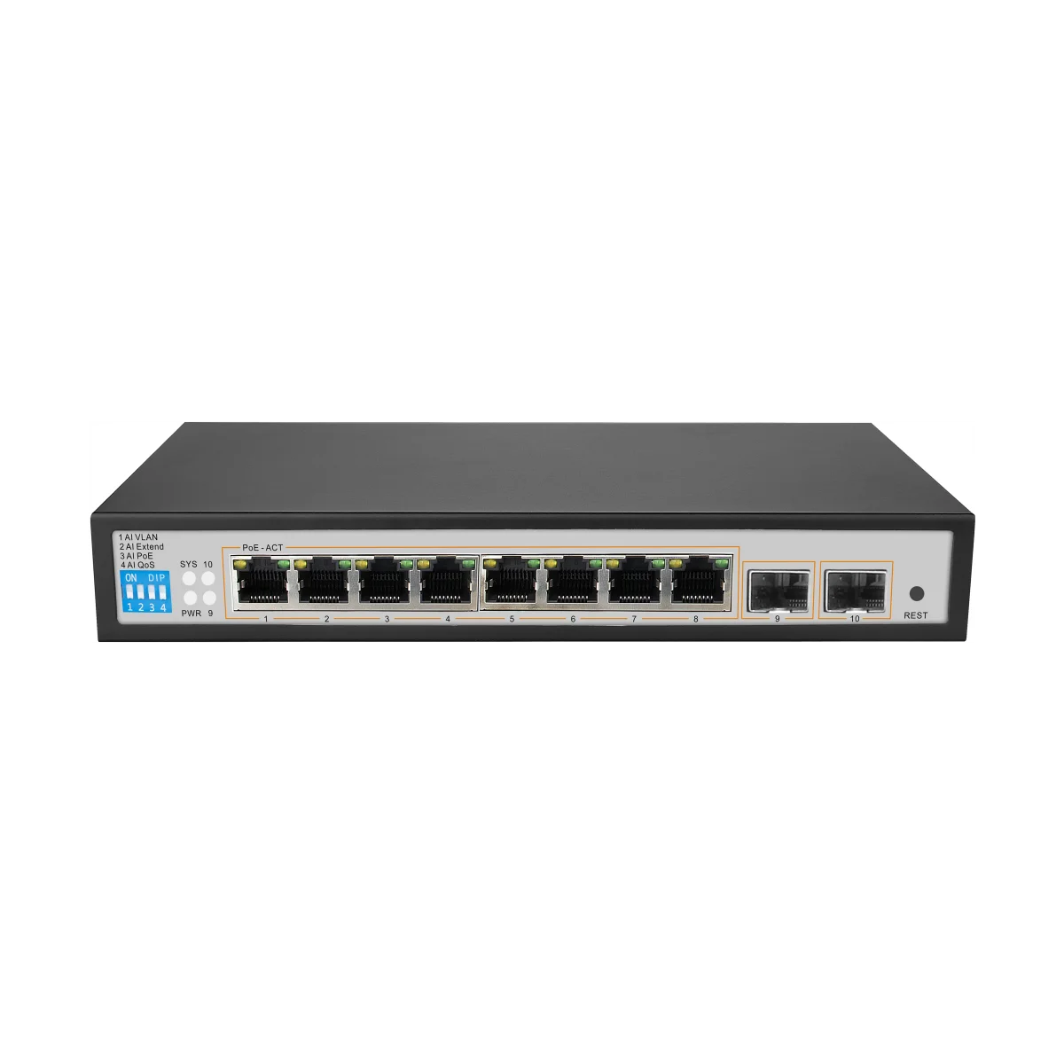 8+2 Port Layer 2 Managed PoE Switch