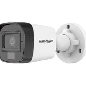 HIKVISION 2MP Outdoor Dual Light + Audio MIC Wired CCTV 1080p Camera DS-2CE16D0T-LPFS with USEWELL BNC/DC for 2MP & Above DVR, White