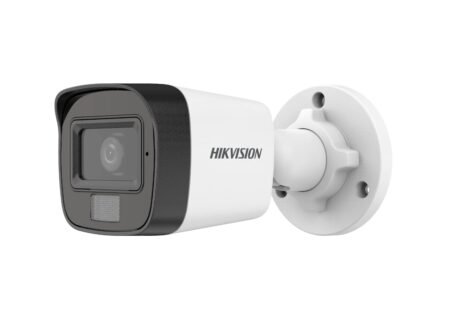 HIKVISION 2MP Outdoor Dual Light + Audio MIC Wired CCTV 1080p Camera DS-2CE16D0T-LPFS with USEWELL BNC/DC for 2MP & Above DVR, White