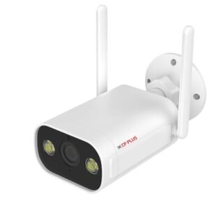 CP PLUS 4MP Wi-Fi Bullet Full Color Outdoor Bullet Camera | 4mm Fixed Lens | Support Spotlight | Two Way Talk |Full Colour Night Vision| SD Card (Up to 128 GB)