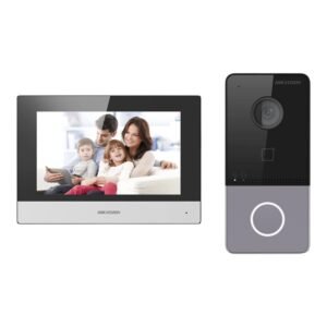 HIKVISION IP Based Wireless Video Door Phone/Bell|7-inch Colorful TFT Screen|Resolution 1080p|Wide Angle Coverage|BuiltIn Microphone & Loudspeaker|Echo Cancellation|Water& Dust Resistant|(DS-KIS603-P)