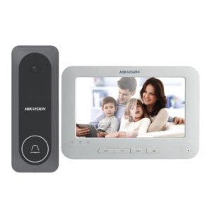 HIKVISION Wired Video Door Phone Kit | 7-Inch Indoor Monitor | HD Outdoor Doorbell Camera | Built-in Mic & Speaker | Noise Reduction | Night Vision | One-Touch Unlock Function
