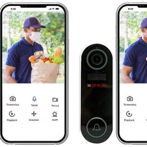 CP PLUS Smart WiFi Wireless Video Doorbell | 2MP Full HD Video | Super Wide View Angle | Night Vision | Real-Time Two-Way Audio | SD Slot up to 128GB | 20 Chime Melodies