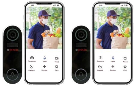 CP PLUS Smart WiFi Wireless Video Doorbell | 2MP Full HD Video | Super Wide View Angle | Night Vision | Real-Time Two-Way Audio | SD Slot up to 128GB | 20 Chime Melodies