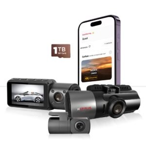 CP PLUS 4K Dashcam for Car with GPS | 8MP Front + FHD Cabin & Rear Camera | Wi-Fi App Control | Voice Prompt | H.265 | Night Vision | G-Sensor | 24x7 Parking Monitoring | SD Card up to 1TB