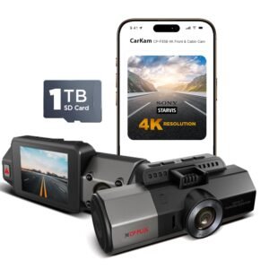 CP PLUS 4K Dashcam for Car with Sony Starvis | 8MP Front + FHD Cabin Dash Camera | Built-in GPS | Wi-Fi App Control | G-Sensor | Night Vision | Time-Lapse | SD Card up to 1TB