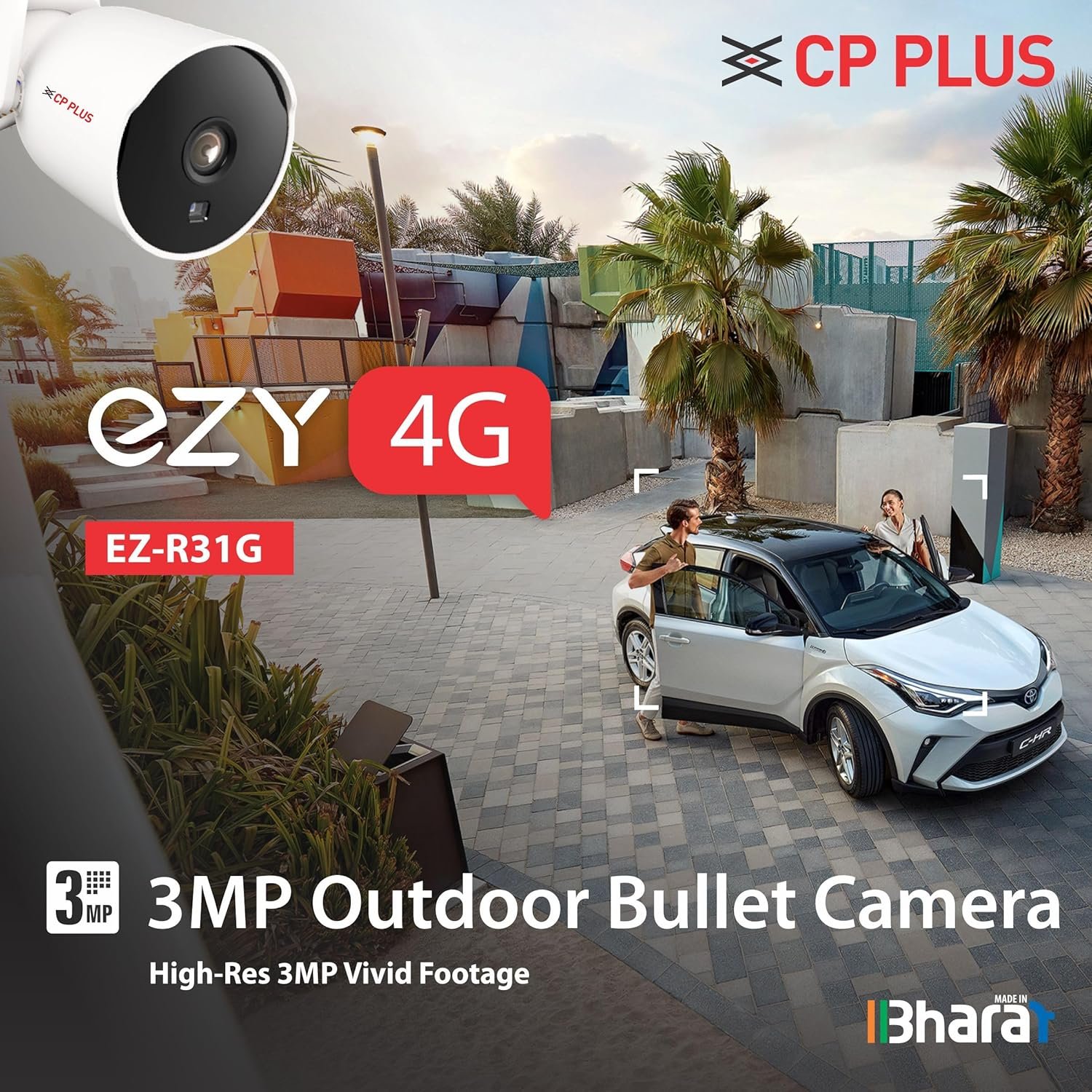CP PLUS 3MP Outdoor Bullet CCTV Camera | 4G SIM-Based Wireless Security Camera | Motion & Human Detection | Night Vision 25M | Two-Way Audio | Built-in Siren | Mobile App Support - Image 2